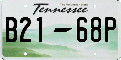 TN license plate B2168P