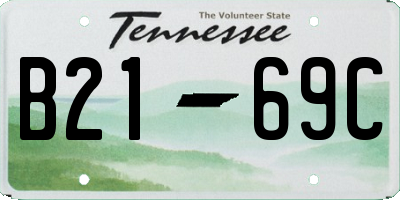TN license plate B2169C