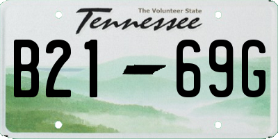 TN license plate B2169G