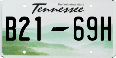 TN license plate B2169H