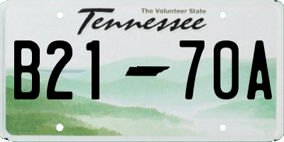 TN license plate B2170A
