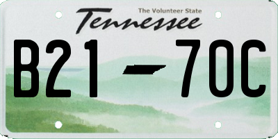TN license plate B2170C