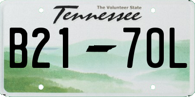TN license plate B2170L