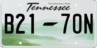 TN license plate B2170N