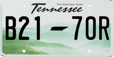 TN license plate B2170R