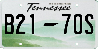 TN license plate B2170S