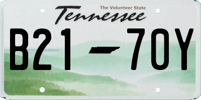 TN license plate B2170Y