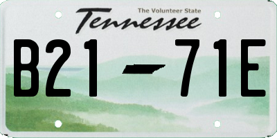 TN license plate B2171E