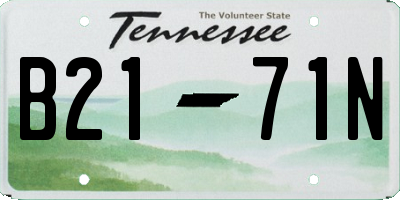 TN license plate B2171N