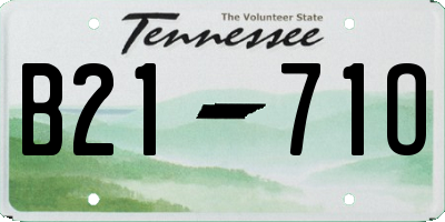 TN license plate B2171O