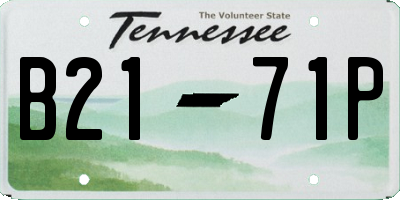 TN license plate B2171P