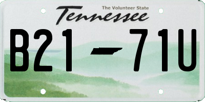 TN license plate B2171U