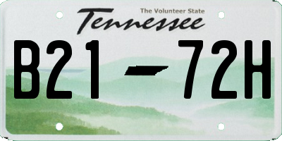 TN license plate B2172H