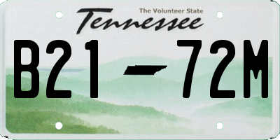 TN license plate B2172M