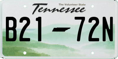 TN license plate B2172N