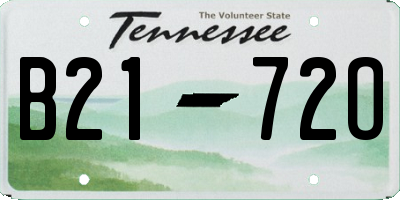 TN license plate B2172O