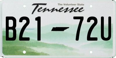 TN license plate B2172U
