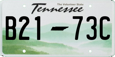 TN license plate B2173C