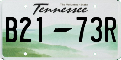 TN license plate B2173R