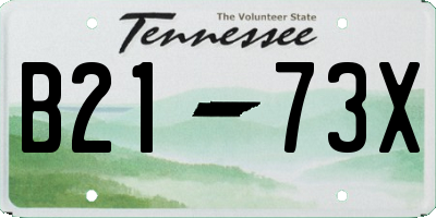 TN license plate B2173X