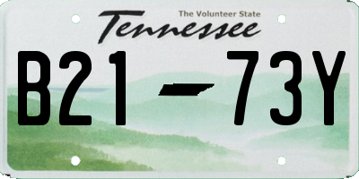 TN license plate B2173Y