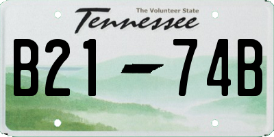 TN license plate B2174B