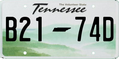 TN license plate B2174D