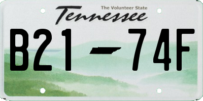 TN license plate B2174F