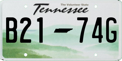 TN license plate B2174G