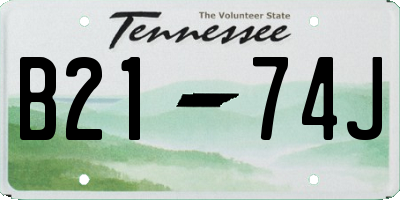 TN license plate B2174J
