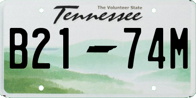 TN license plate B2174M