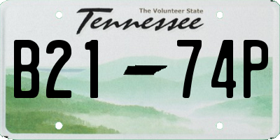 TN license plate B2174P