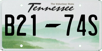 TN license plate B2174S