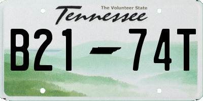 TN license plate B2174T