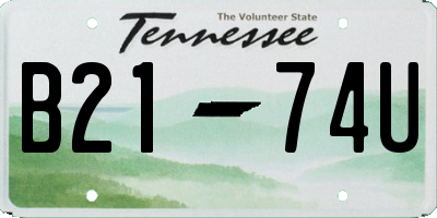 TN license plate B2174U