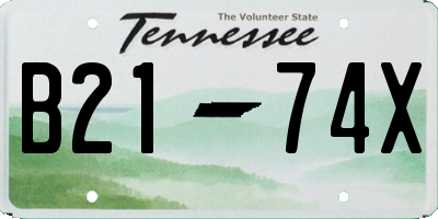 TN license plate B2174X