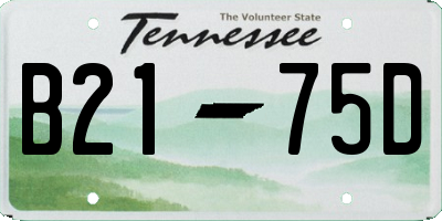 TN license plate B2175D