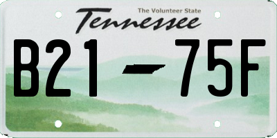 TN license plate B2175F