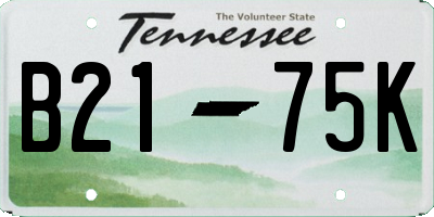 TN license plate B2175K