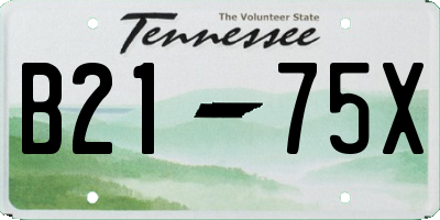 TN license plate B2175X