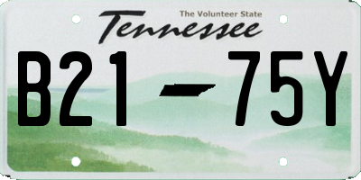 TN license plate B2175Y