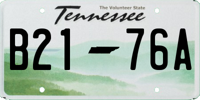 TN license plate B2176A