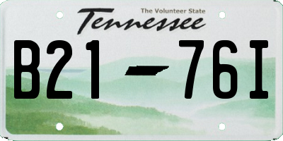 TN license plate B2176I