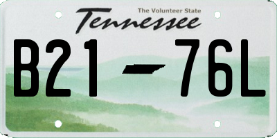 TN license plate B2176L
