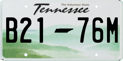 TN license plate B2176M