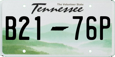 TN license plate B2176P
