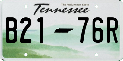 TN license plate B2176R