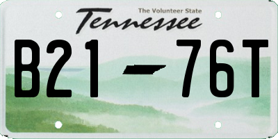 TN license plate B2176T