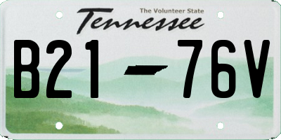 TN license plate B2176V