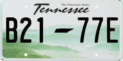 TN license plate B2177E